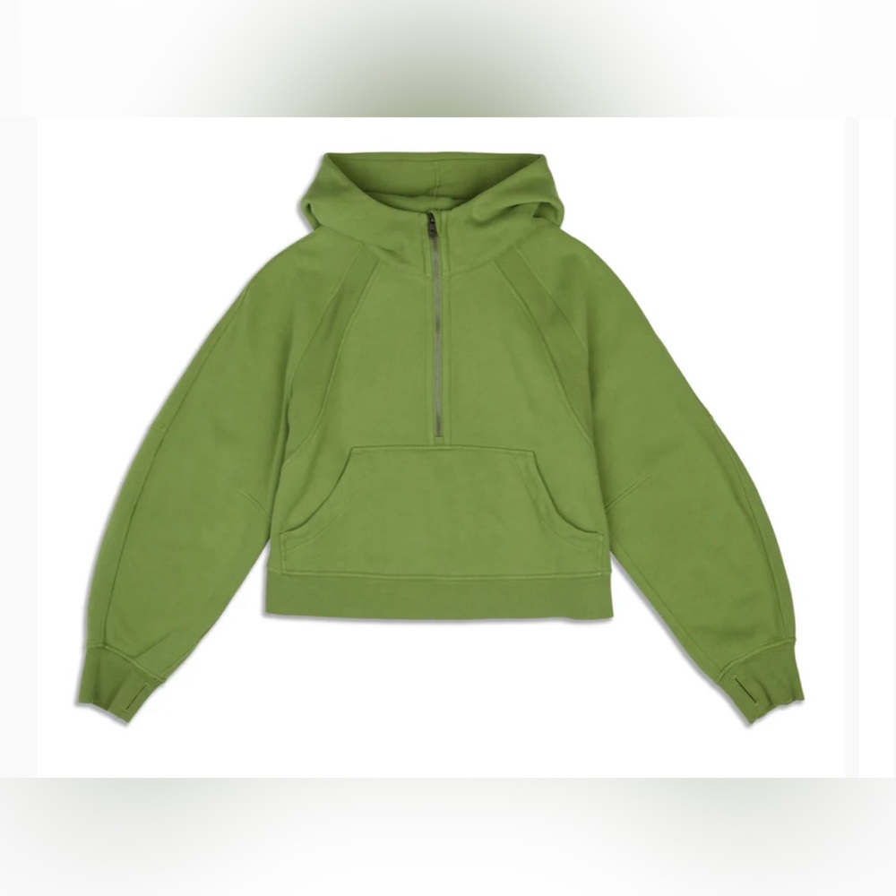 Scuba Oversized Half-Zip Hoodie (Green Foliage)